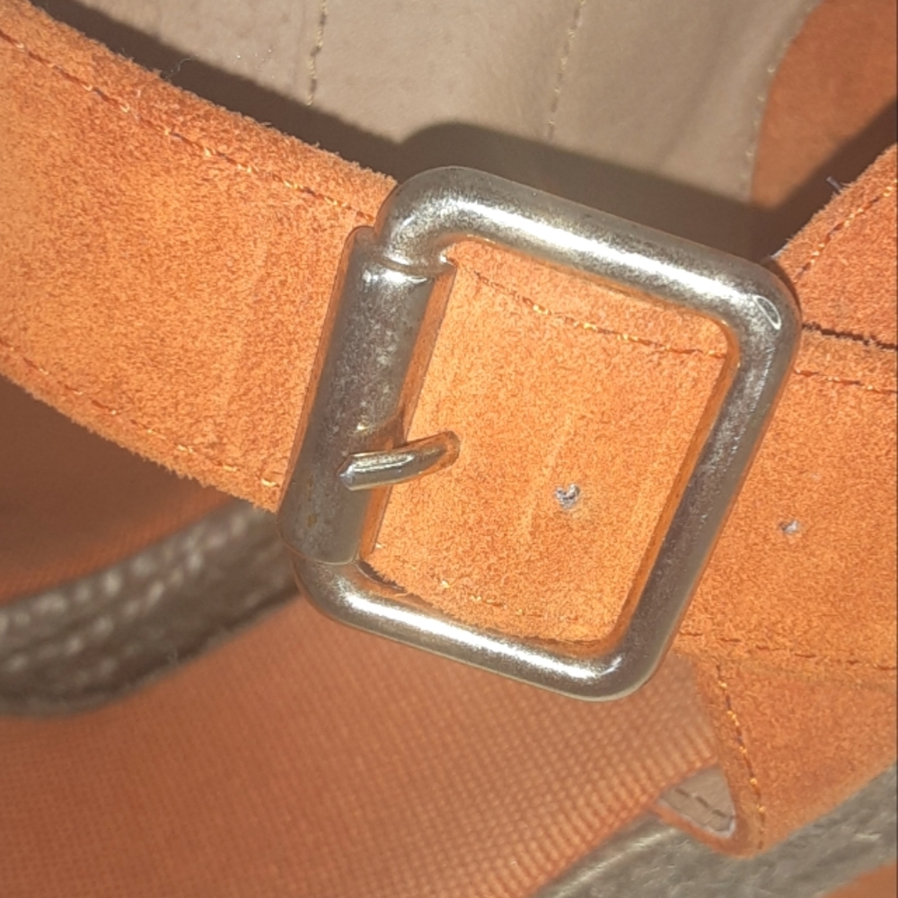 EUC KANNA Orange Suede Espadrille Wedge - Picture 6 of 9